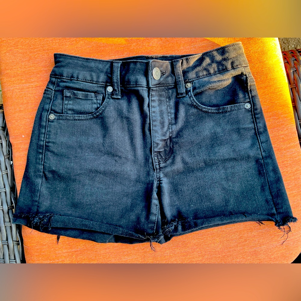 American Eagle Outfitters  black denim shorts size 4